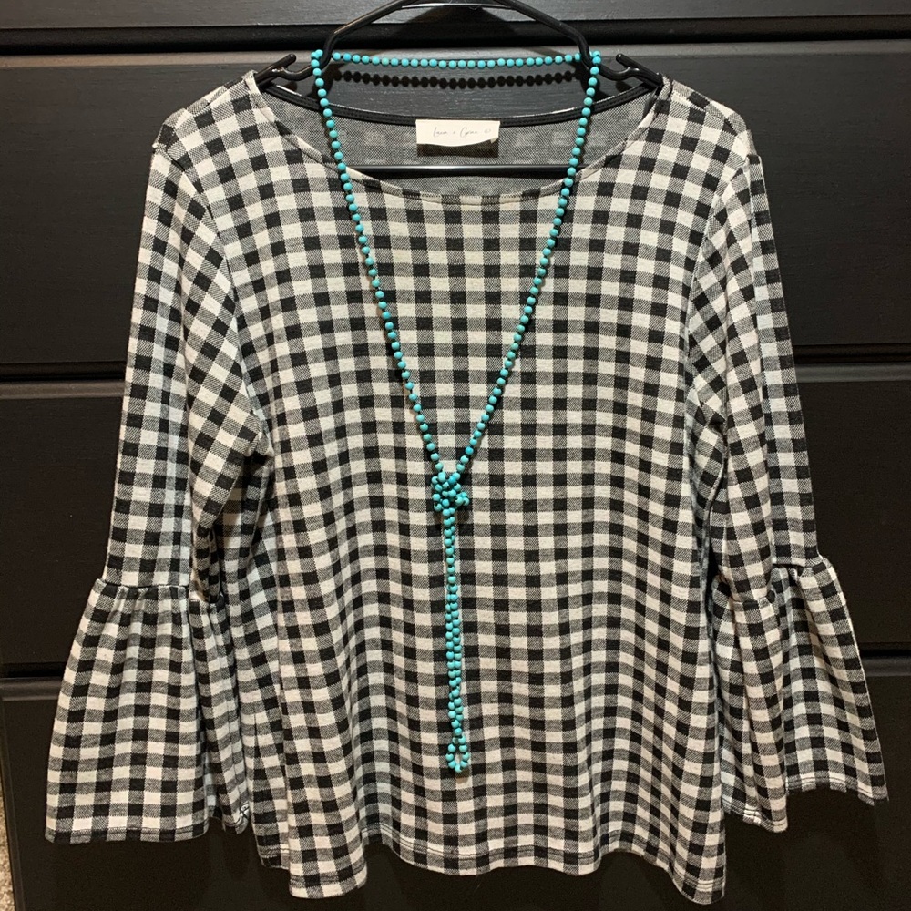 🖤💎🔥 Luca + Grace women’s size Large plaid blouse